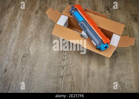 Toner cartridge for color laser printer Stock Photo