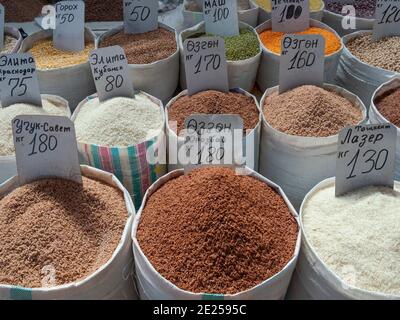 Osch-Bazaar. The capital Bishkek . Asia, Central Asia, Kyrgyzstan Stock Photo