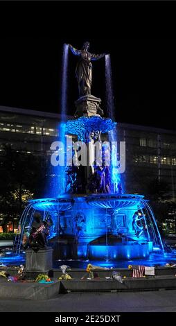 Tyler Davidson fountain in Fountain Square downtown Cincinnati OH Stock Photo