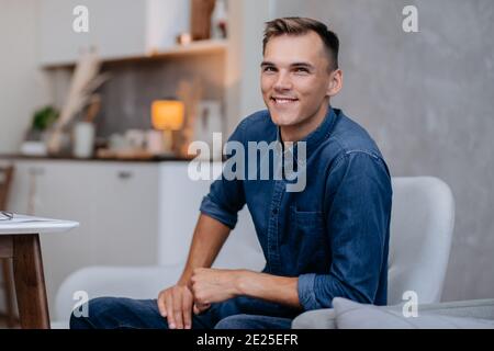 close up. portrait of an attractive young man . Stock Photo