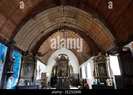 Notre Dame (Our Lady) church, Ajou, France. Stock Photo