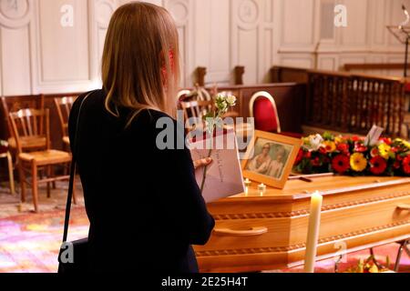 Catholic funeral in Gilles, Eure-et-Loir Stock Photo