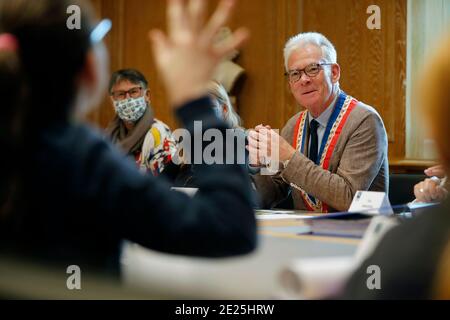 Saint-Gervais town hall. Children's municipal council.  France. Stock Photo