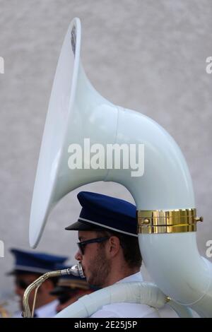 The Renaissance : Saint-Gervais and Domancy. Marching band. France. Stock Photo