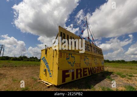 Big Texas Fireworks stand in Austin, Texas Travis County Stock Photo