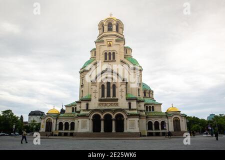 Sofia / Bulgaria, May 13 2019: The primary tourist attraction of the Bulgarian capital: the Alexander Nevsky Memorial Cathedral Stock Photo