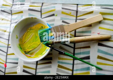 Home Schooling in Lockdown Stock Photo