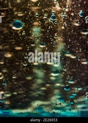 Abstract of colourful bubbles rising through liquid, background patterns Stock Photo