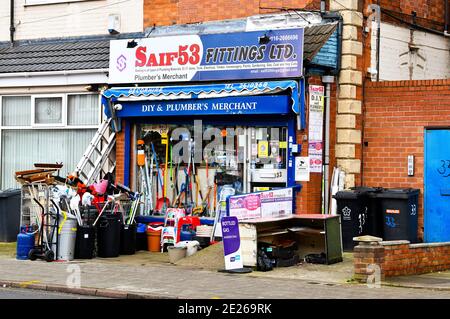 Old traditional hardware shop in Belgrave, Leicester. Stock Photo