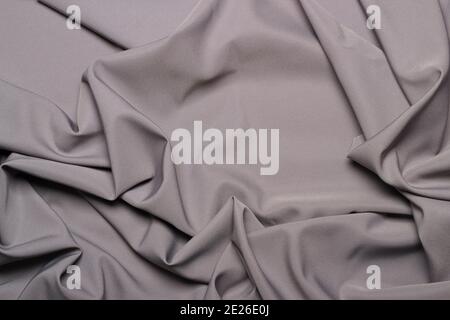 Crumpled gray fabric as background close up Stock Photo