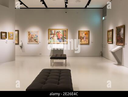 Russia, Moscow, 26.12.017: Exposition of paintings in the halls of the Museum of Russian Impressionism Stock Photo