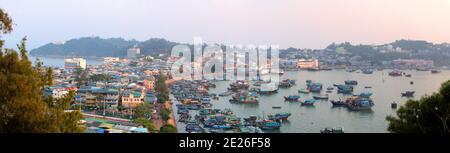 Skyline Cheung Chau island fishing village Hong Kong Stock Photo