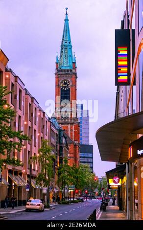 Clock tower. Located in Dusseldorf, Germany. Stock Photo