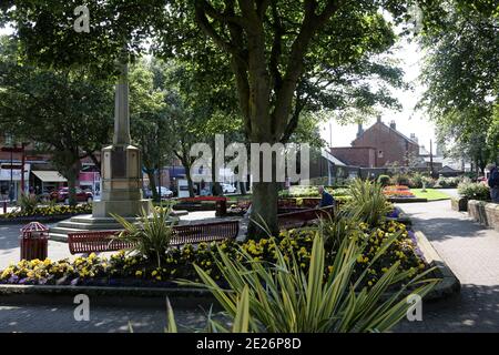 Prestwick Cross, Prestwick, Ayrshire, Scotland,  UK Gardens and war memorial Stock Photo