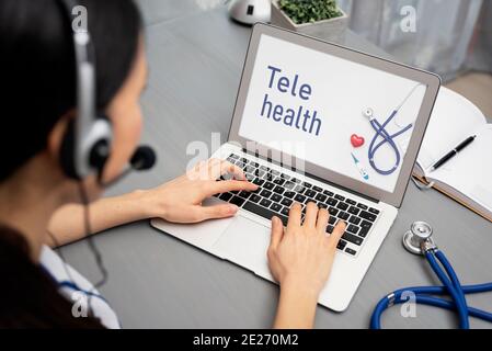 Telemedicine or telehealth concept on tablet screen Stock Photo