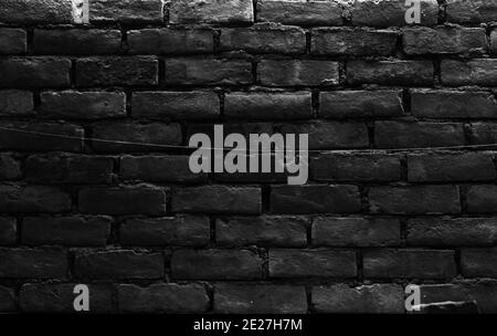 Closeup shot of red brick wall in grayscale - wallpaper or background Stock Photo