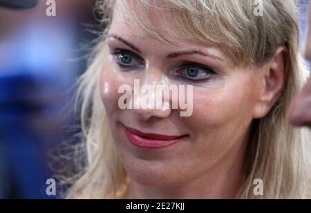 Olympique de Marseille's shareholder Margarita Louis-Dreyfus during French First League soccer match, Olympique de Marseille vs FC Sochaux at Velodromme Stadium in Marseille, France on August 6, 2011. The match ended in a 2-2 draw. Photo by Michel Clementz/ABACAPRESS.COM Stock Photo