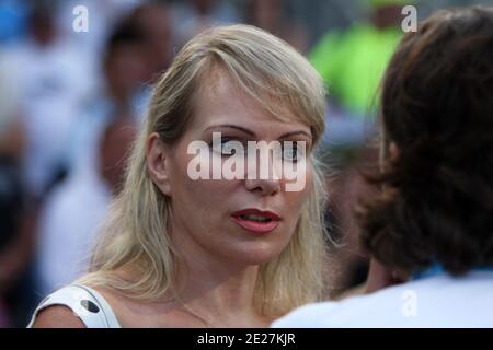 Olympique de Marseille's shareholder Margarita Louis-Dreyfus during French First League soccer match, Olympique de Marseille vs FC Sochaux at Velodromme Stadium in Marseille, France on August 6, 2011. The match ended in a 2-2 draw. Photo by Michel Clementz/ABACAPRESS.COM Stock Photo