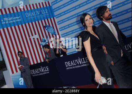 Dutch-born actress Famke Janssen and boyfriend Cole Frates arriving for the screening of 'Bringing Up Bobby' during the 37th Deauville Film Festival in Deauville, France on September 5, 2011. Photo by Giancarlo Gorassini/ABACAPRESS.COM Stock Photo