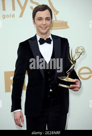 Jim Parsons poses in the press room during the 63rd Annual Primetime Emmy Awards held at Nokia Theatre L.A. Live in Los Angeles, CA, USA on September 18, 2011. Photo by Lionel Hahn/ABACAPRESS.COM Stock Photo