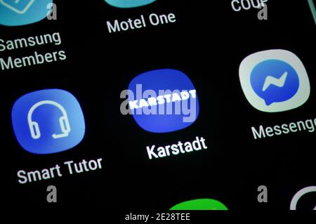 Smartphone, Display, App, Karstadt Stock Photo