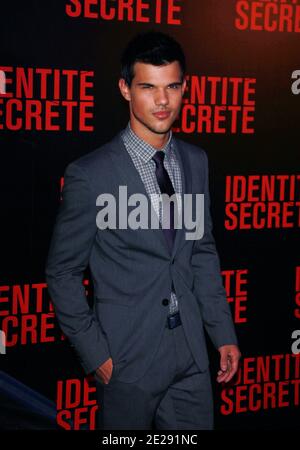 Taylor Lautner attending a French premiere for 'Identite secrete' (Abduction) held at Gaumont Marignan in Paris, France on September 27, 2011. Photo by Denis Guignebourg/ABACAPRESS.COM Stock Photo