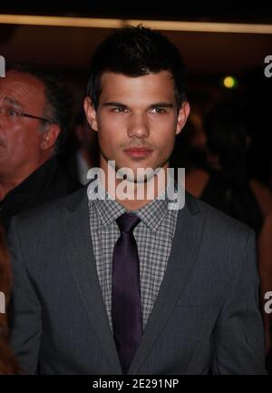 Taylor Lautner attending a French premiere for 'Identite secrete' (Abduction) held at Gaumont Marignan in Paris, France on September 27, 2011. Photo by Denis Guignebourg/ABACAPRESS.COM Stock Photo