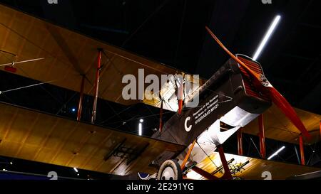 A Airco / de Havilland DH.9A a single engine bomber biplane. Gifted by the Nizam of Hyderabad and displayed in the RAF Museum, Edgware. Stock Photo