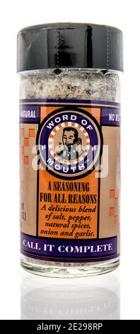 Winneconne, WI -9 January 2021: A package of package of World of mouth seasoning on an isolated background. Stock Photo