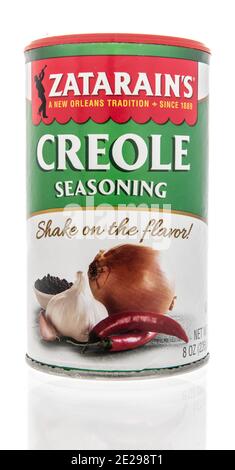 Winneconne, WI -9 January 2021: A package of package of Zatarains creole seasoning on an isolated background. Stock Photo