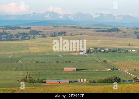 Farms in Oregon's Wallowa Valley. Stock Photo