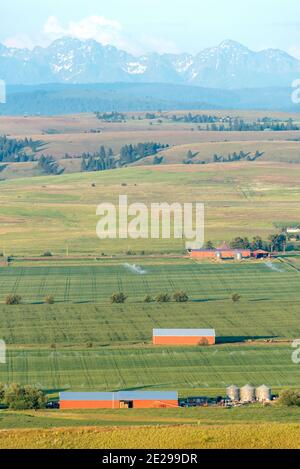Farms in Oregon's Wallowa Valley. Stock Photo