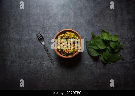 Instant noodles in a bowl Stock Photo