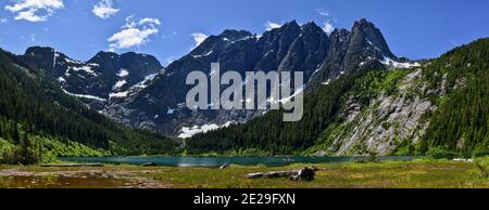 Mount Colonel Foster, Landslide Lake Stock Photo