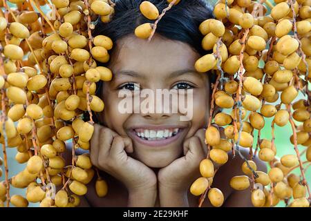 Fruit with girl Stock Photo
