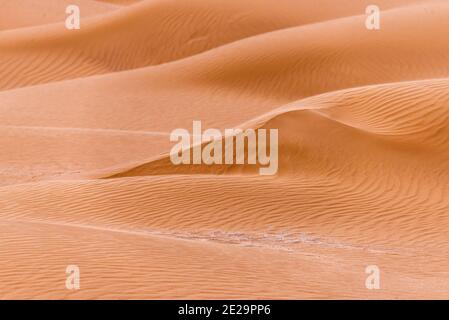 Bend of the ridge of a sand dune in the desert. Stock Photo
