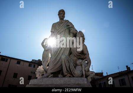 monument to Canapone, piazza Dante Alighieri, Grosseto, Tuscany, Europe, Italy Stock Photo