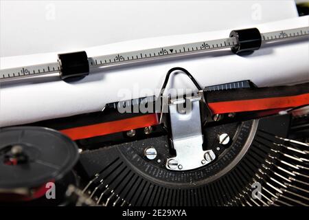 old typewriter with paper Stock Photo