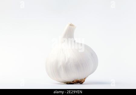 Bulb of garlic on a white background Stock Photo