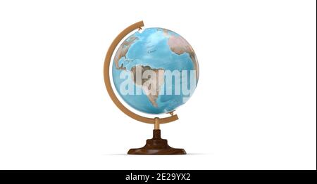 terrestrial globe white background - 3D rendering Stock Photo