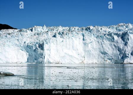 Disko Bay, Greenland - July - boat trip in the morning over the arctic sea - Baffin Bay - calving glacier eqi, world heritage, ice breaking of Stock Photo