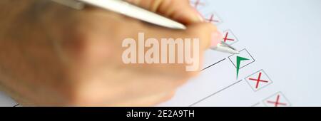 Detailed picture of adult filling data Stock Photo