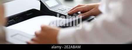 Detailed picture of clerk hand Stock Photo