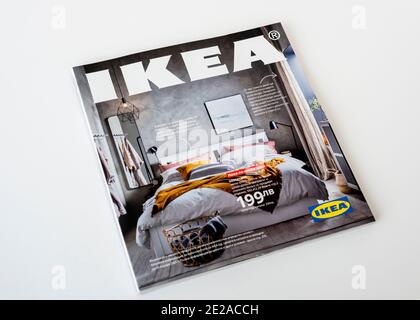 IKEA 2021 new edition paper catalogue in Bulgarian language as the last published printed version by the Swedish household and furniture retailer Stock Photo