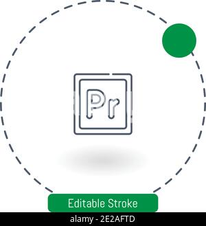 adobe vector icon editable stroke outline icons for web and mobile Stock Vector