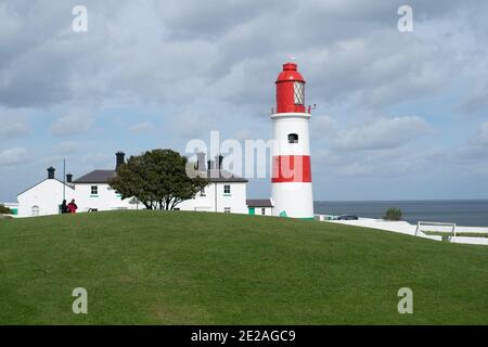 Souter Lighthouse, a National Trust Property in South Shields, UK Stock Photo