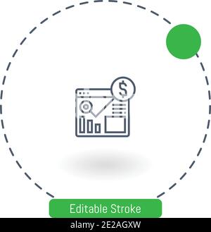 bounce rate vector icon editable stroke outline icons for web and mobile Stock Vector