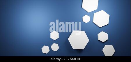 Abstract blue white background with hexagon elements and wave Stock ...