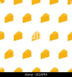 Cheese seamless pattern in hand drawn style. Cartoon vector illustration. Decorative element. Food art. Stock Vector