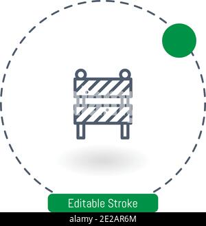 barrier vector icon editable stroke outline icons for web and mobile Stock Vector